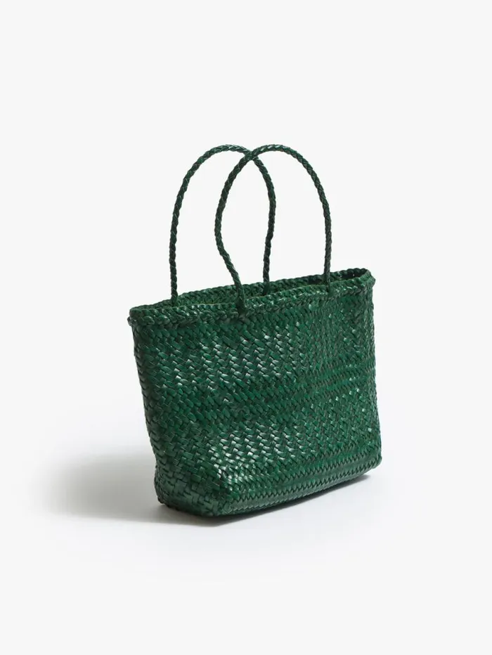 Women Bags Mother Denim Mini Leather Bag Green dark