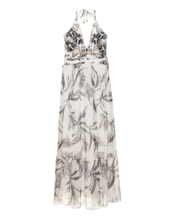 Women Beach Dresses PatBO IRIS EMBROIDERED BEACH DRESS Off White