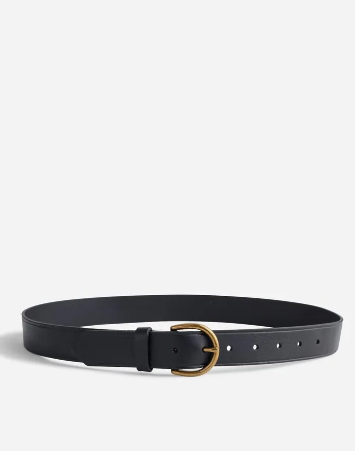 Women Belts Madewell Madewell Medium Perfect Leather Belt True Black