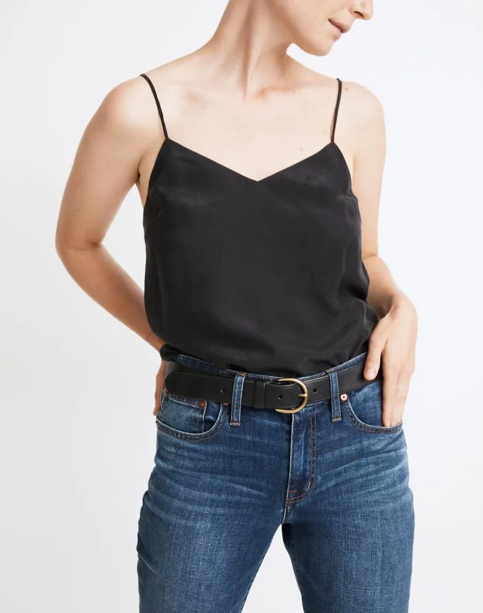 Women Belts Madewell Madewell Medium Perfect Leather Belt True Black