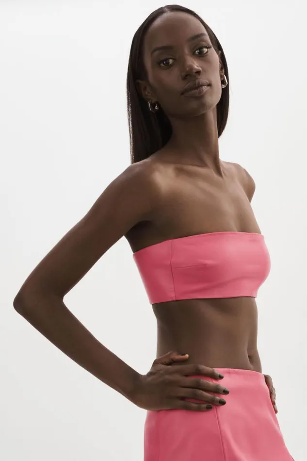 Women BERNADINE Leather Bandeau Rosie LAMARQUE Tops Women BERNADINE Leather Bandeau Rosie LAMARQUE Tops