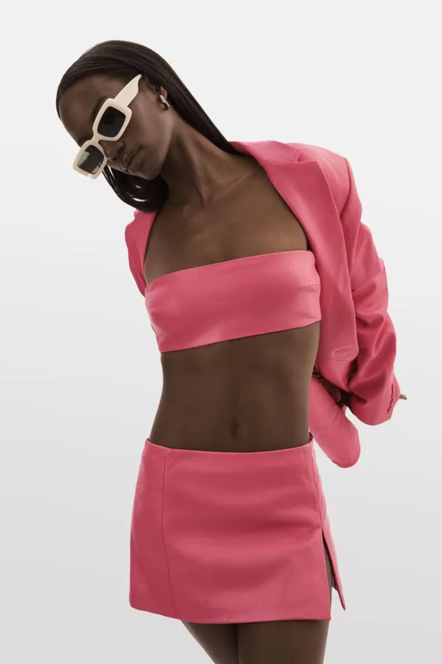 Women BERNADINE Leather Bandeau Rosie LAMARQUE Tops Women BERNADINE Leather Bandeau Rosie LAMARQUE Tops