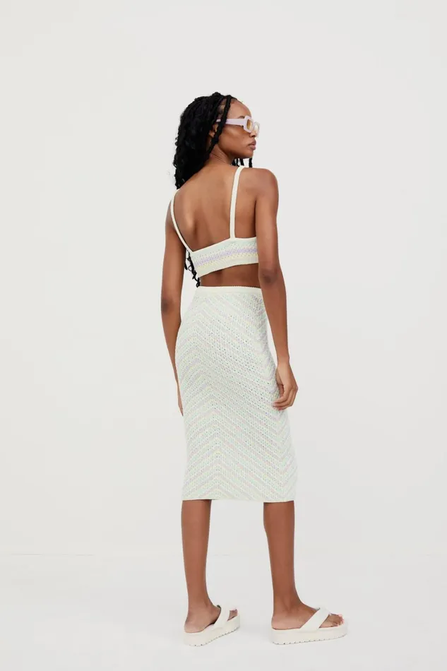 Women Bette Midi Skirt Lavender For Love and Lemons Knitwear