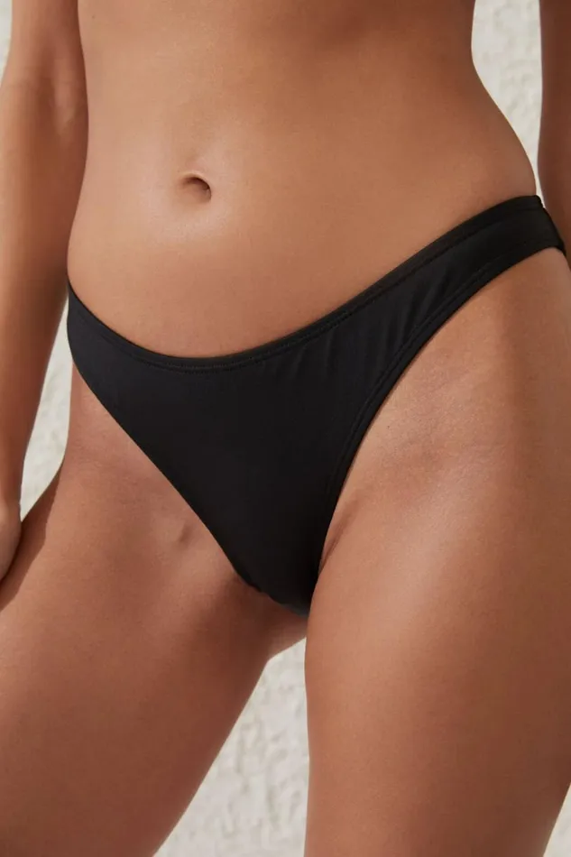 Women Bikinis Cotton On Refined High Side Brazilian Bikini Bottom Black