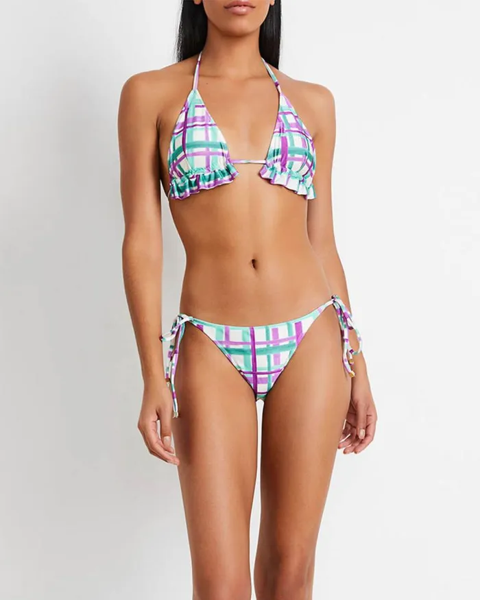 Women Bikinis PatBO Riviera String Bikini Bottom FINAL SALE Sea Green