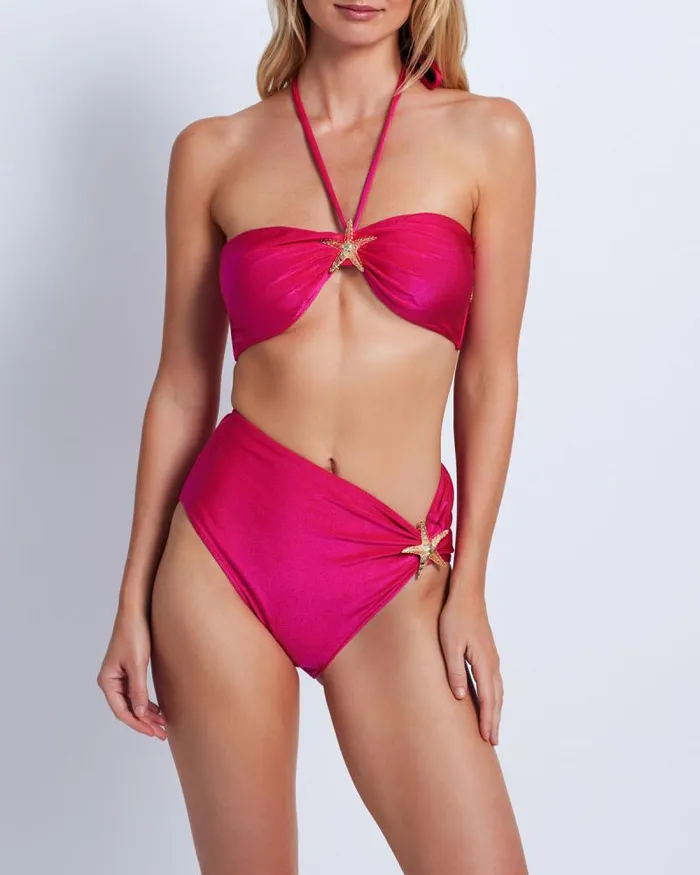 Women Bikinis PatBO Starfish Bikini Bottom Cerise