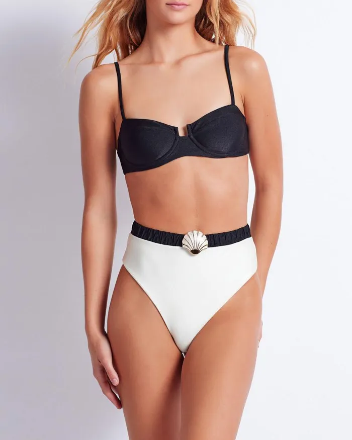 Women Bikinis PatBO UNDERWIRE BIKINI TOP FINAL SALE Black