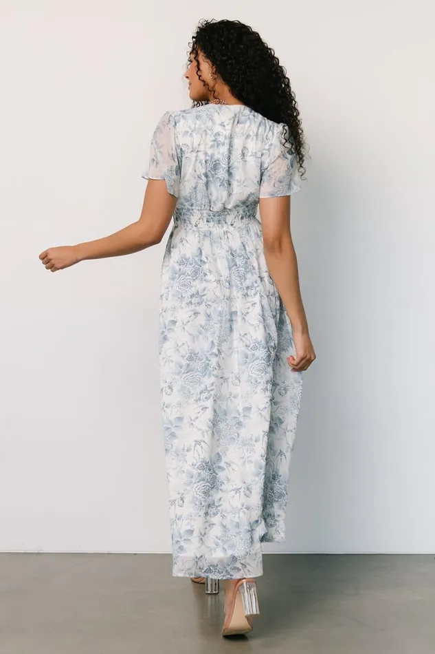 Women Birdie Maxi Dress Off White Blue Baltic Born Maxi Dresses