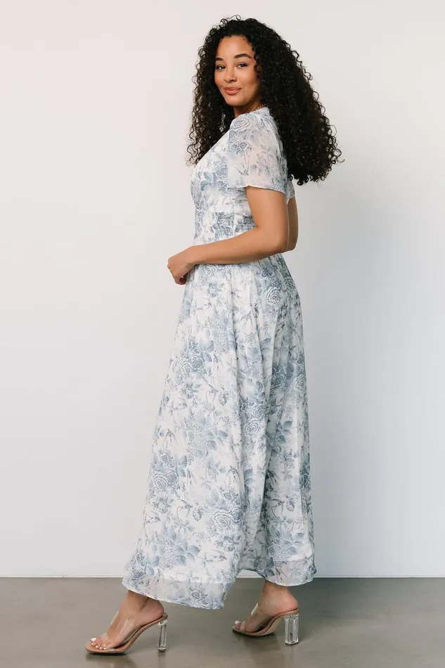 Women Birdie Maxi Dress Off White Blue Baltic Born Maxi Dresses