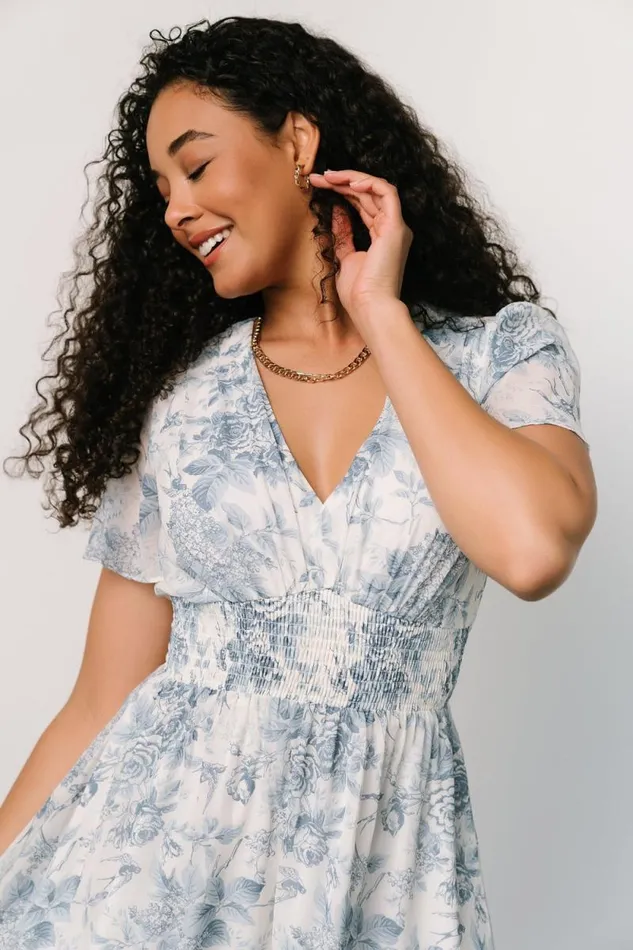 Women Birdie Maxi Dress Off White Blue Baltic Born Maxi Dresses