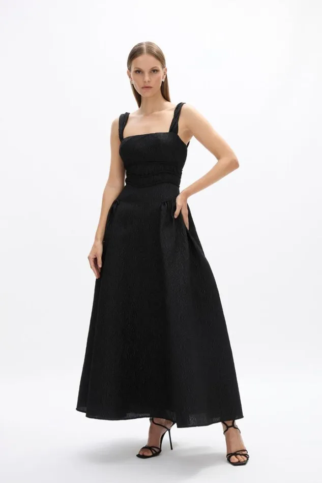 Women Black Dresses Rachel Gilbert Sophia Strap Dress Black