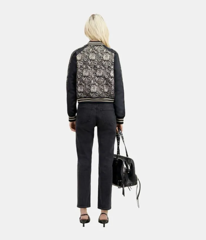 Women Black Jacket With Metallic Jacquard THE KOOPLES Coats and Jackets