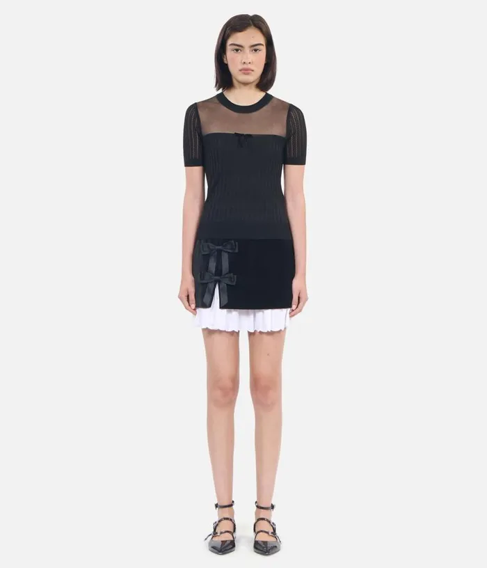 Women Black Openwork Sweater THE KOOPLES Sweaters