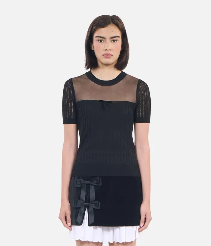 Women Black Openwork Sweater THE KOOPLES Sweaters