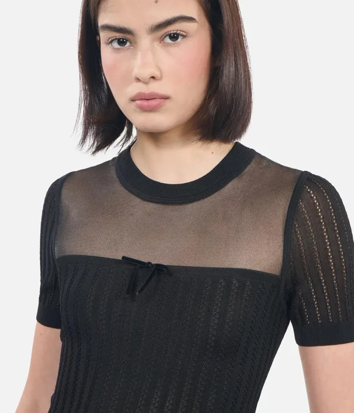 Women Black Openwork Sweater THE KOOPLES Sweaters