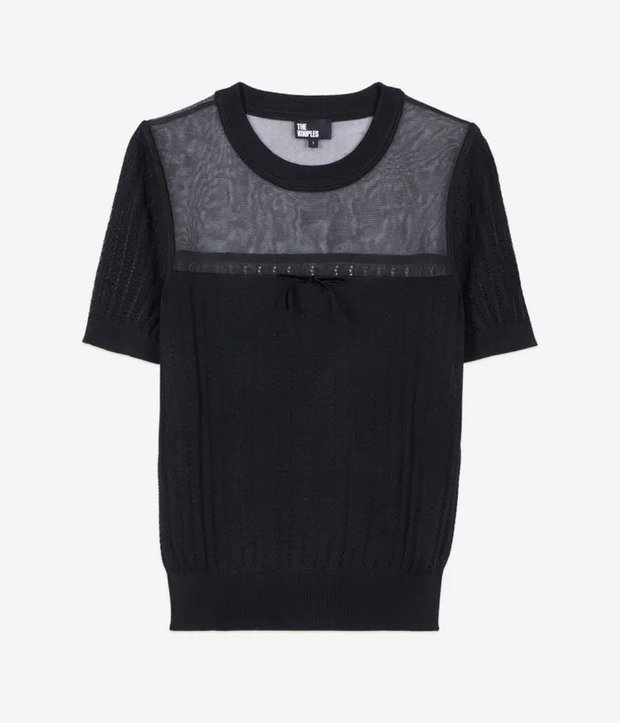 Women Black Openwork Sweater THE KOOPLES Sweaters