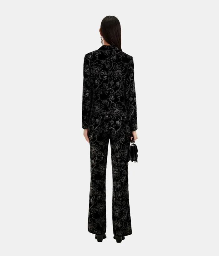 Women Black Velvet Suit Jacket THE KOOPLES Blazers and Suits