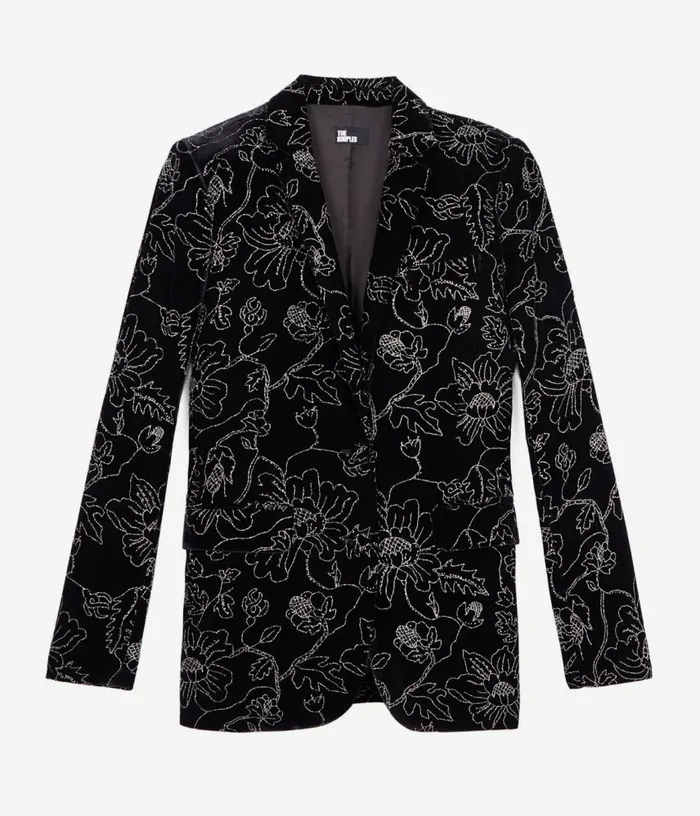 Women Black Velvet Suit Jacket THE KOOPLES Blazers and Suits