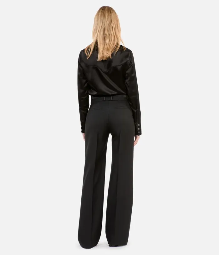 Women Black Wideleg Suit Trousers THE KOOPLES Jeans and Pants