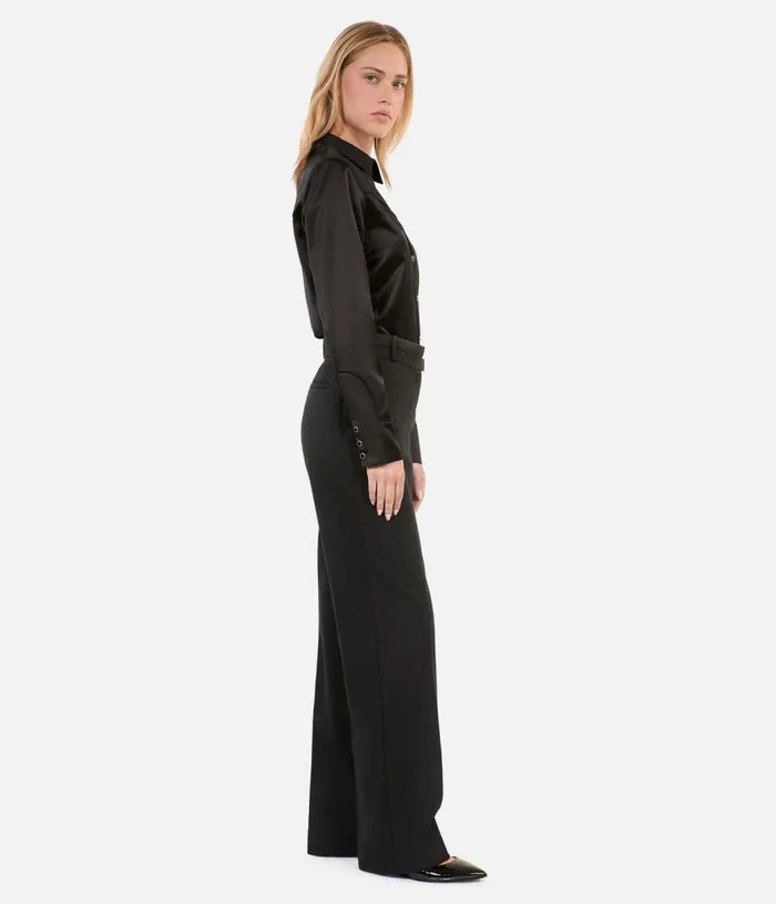 Women Black Wideleg Suit Trousers THE KOOPLES Jeans and Pants