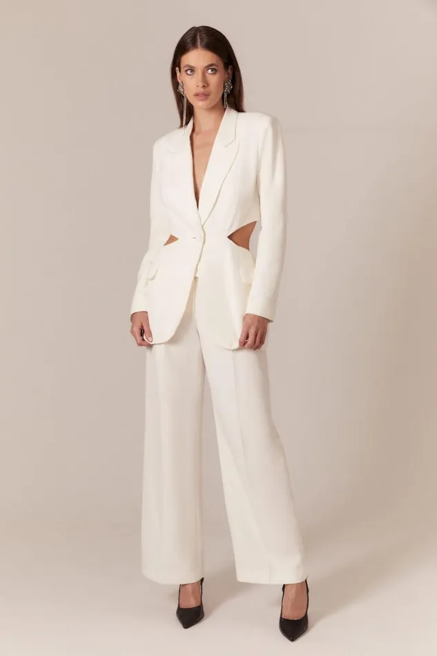 Women Blazers Bardot Cassian Cut Out Blazer In Ivory Ivory