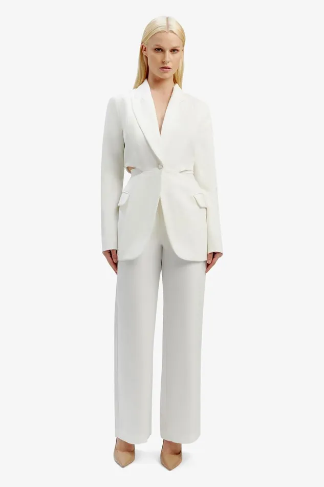 Women Blazers Bardot Cassian Cut Out Blazer In Ivory Ivory Women Blazers Bardot Cassian Cut Out Blazer In Ivory Ivory