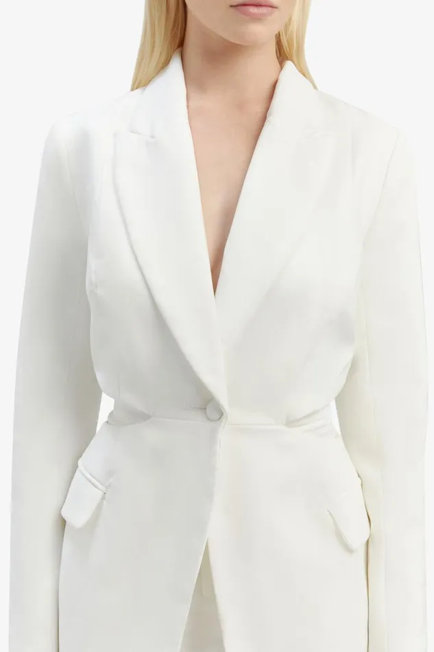 Women Blazers Bardot Cassian Cut Out Blazer In Ivory Ivory Women Blazers Bardot Cassian Cut Out Blazer In Ivory Ivory