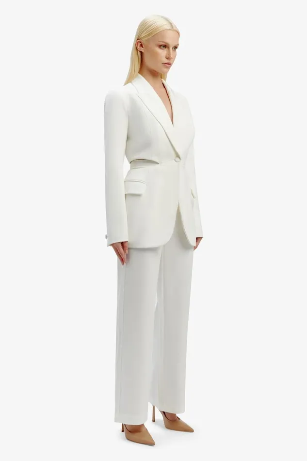 Women Blazers Bardot Cassian Cut Out Blazer In Ivory Ivory Women Blazers Bardot Cassian Cut Out Blazer In Ivory Ivory