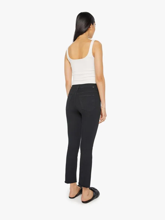 Women Bootcut Mother Denim The Insider Crop Step Fray Black