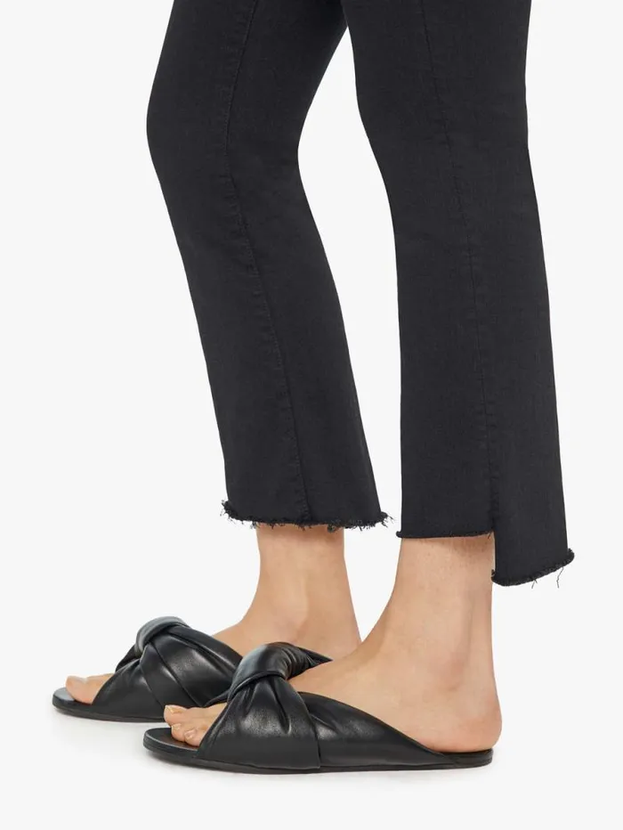 Women Bootcut Mother Denim The Insider Crop Step Fray Black