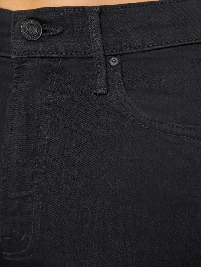 Women Bootcut Mother Denim The Insider Crop Step Fray Black