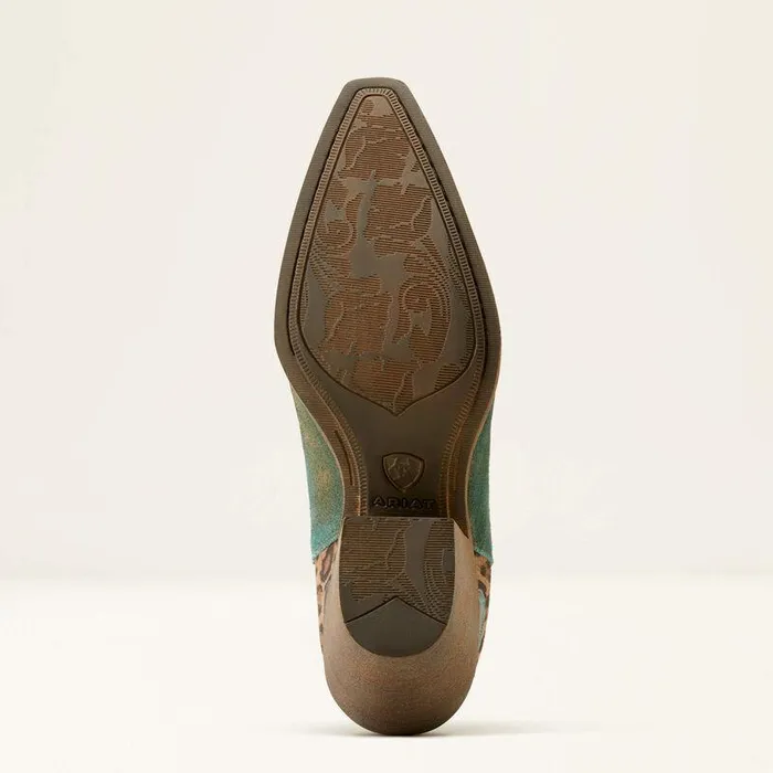 Women Booties Ariat Bradley Western Boot Peacock Tealtan Leopard