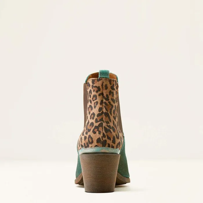 Women Booties Ariat Bradley Western Boot Peacock Tealtan Leopard