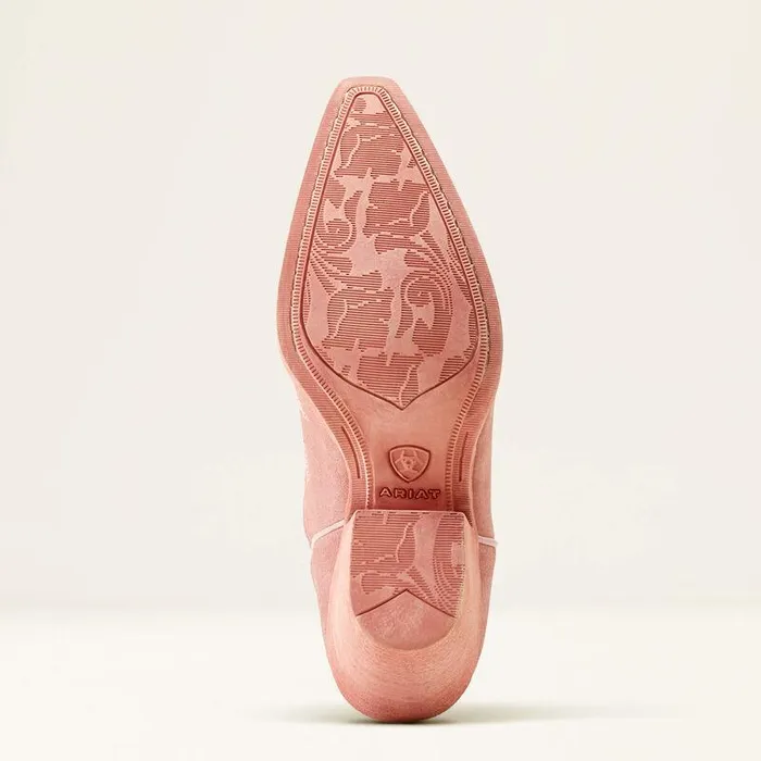 Women Booties Ariat Chandler Western Boot Carnation Pink Suede