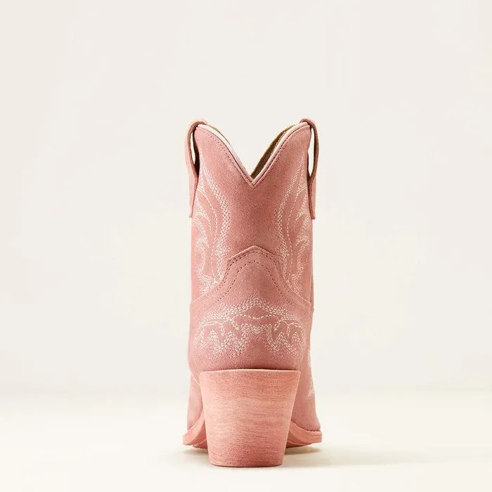 Women Booties Ariat Chandler Western Boot Carnation Pink Suede