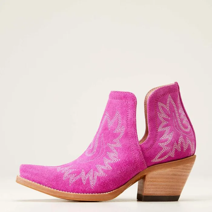 Women Booties Ariat Dixon Bootie Haute Pink Suede Women Booties Ariat Dixon Bootie Haute Pink Suede