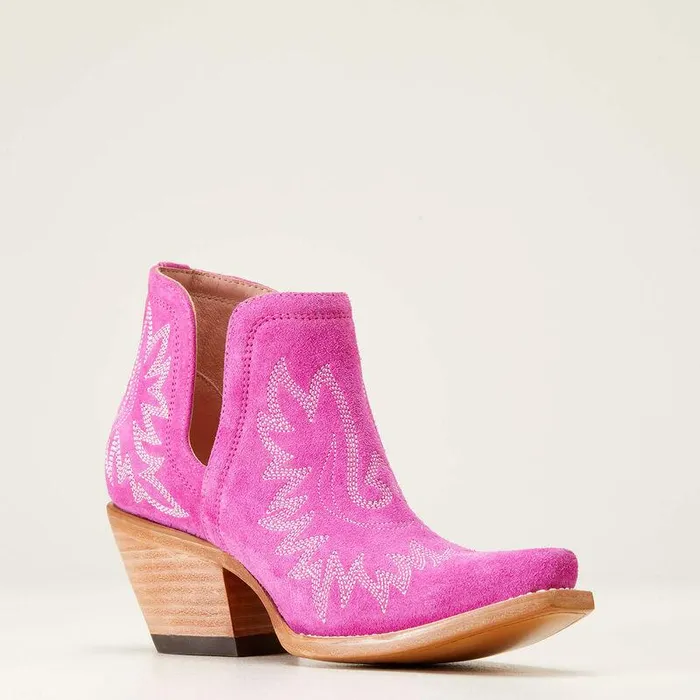 Women Booties Ariat Dixon Bootie Haute Pink Suede Women Booties Ariat Dixon Bootie Haute Pink Suede