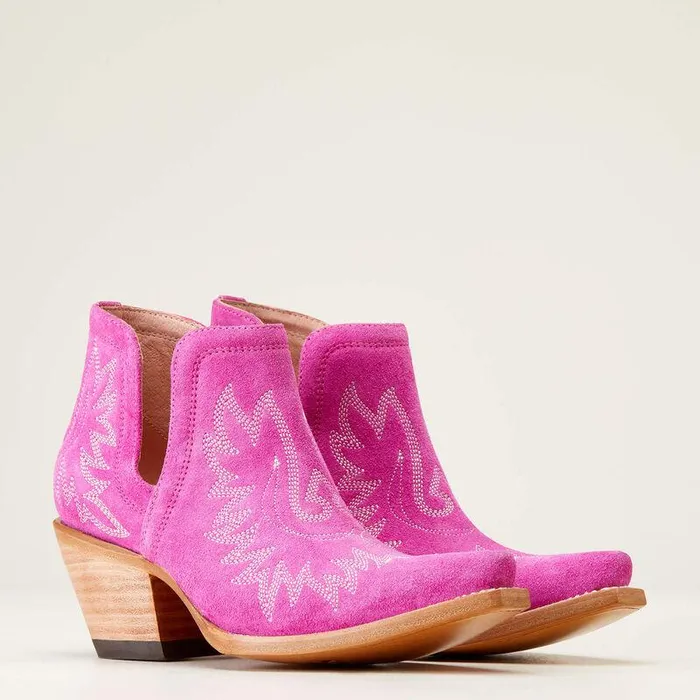 Women Booties Ariat Dixon Bootie Haute Pink Suede Women Booties Ariat Dixon Bootie Haute Pink Suede