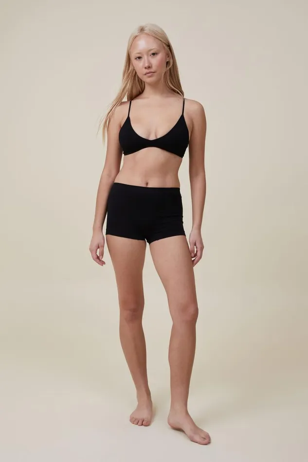 Women Bras Cotton On Seamless Triangle Padded Bralette Black