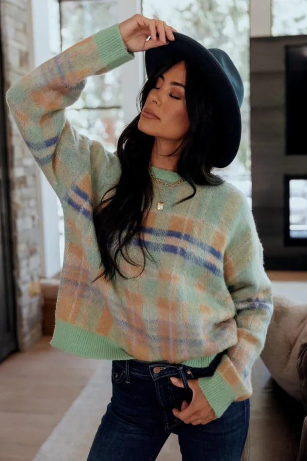 Women Brentridge Plaid Sweater Green Multi Baltic Born Sweaters