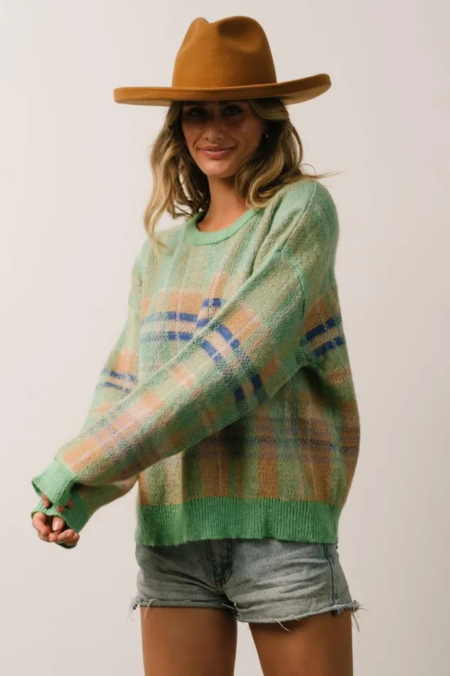 Women Brentridge Plaid Sweater Green Multi Baltic Born Sweaters