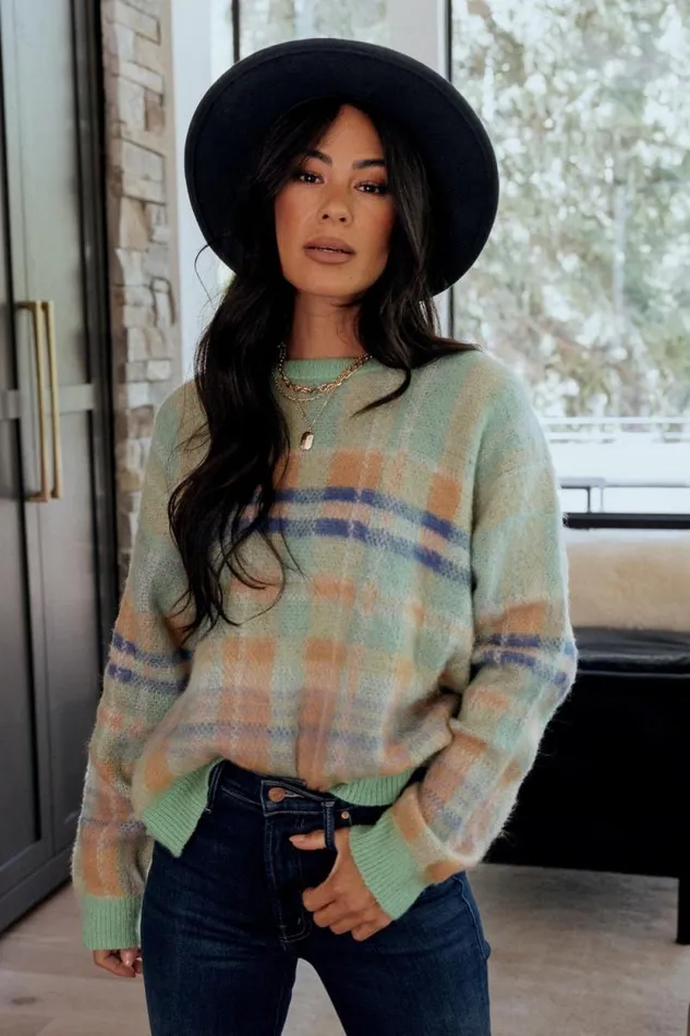 Women Brentridge Plaid Sweater Green Multi Baltic Born Sweaters