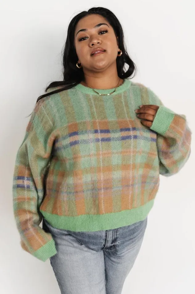 Women Brentridge Plaid Sweater Green Multi Baltic Born Sweaters