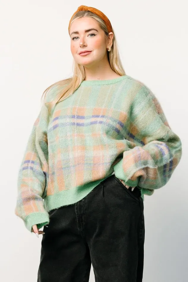 Women Brentridge Plaid Sweater Green Multi Baltic Born Sweaters