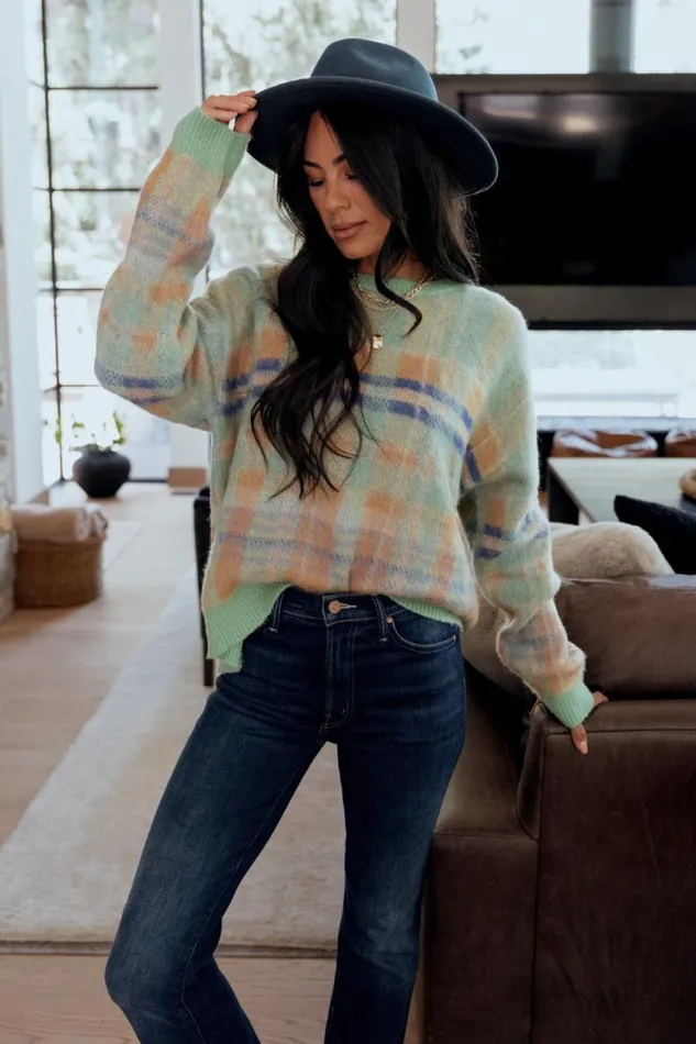 Women Brentridge Plaid Sweater Green Multi Baltic Born Sweaters