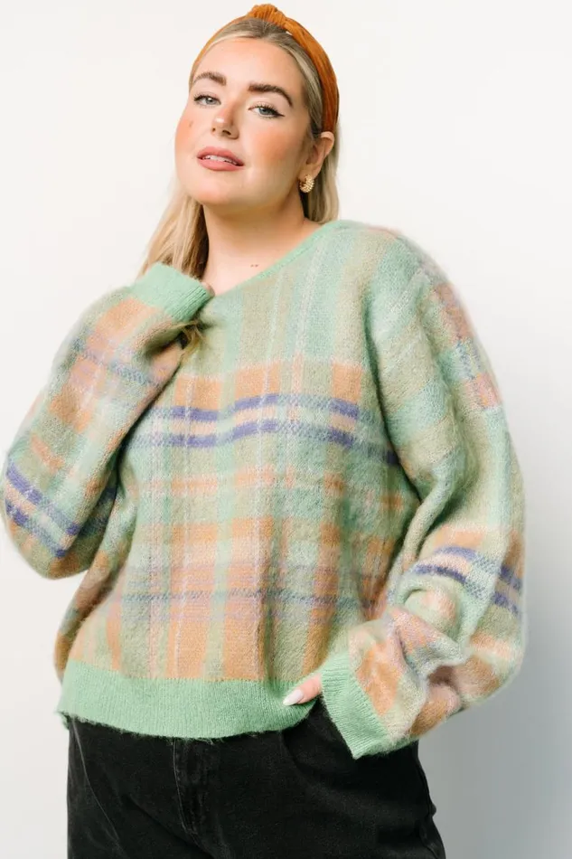 Women Brentridge Plaid Sweater Green Multi Baltic Born Sweaters