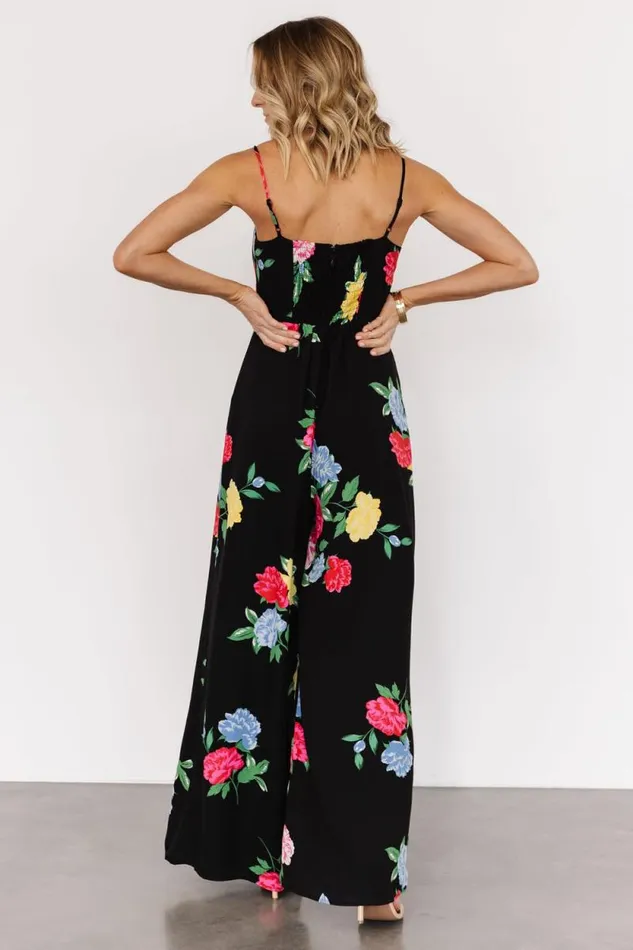 Women Brooklyn Wide Leg Jumpsuit Black Floral Baltic Born Jumpsuits and Rompers Women Brooklyn Wide Leg Jumpsuit Black Floral Baltic Born Jumpsuits and Rompers