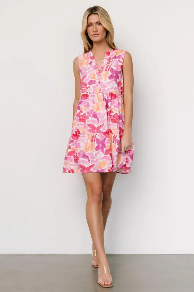 Women Cami Short Dress Pink Multi Baltic Born Midi Dresses