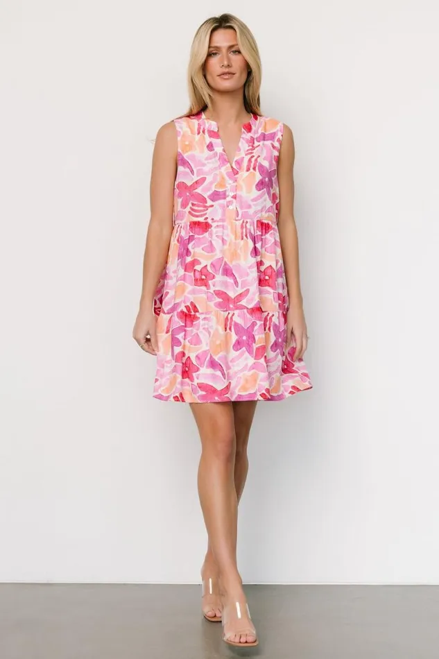 Women Cami Short Dress Pink Multi Baltic Born Midi Dresses Women Cami Short Dress Pink Multi Baltic Born Midi Dresses