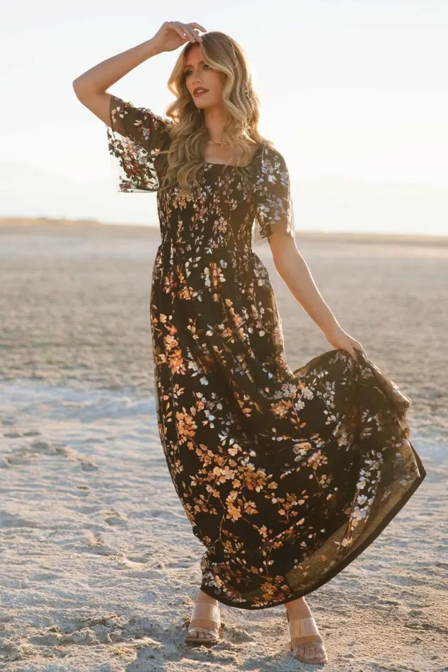 Women Cassandra Tulle Maxi Dress Black Blossom Baltic Born The Guest Edit Women Cassandra Tulle Maxi Dress Black Blossom Baltic Born The Guest Edit